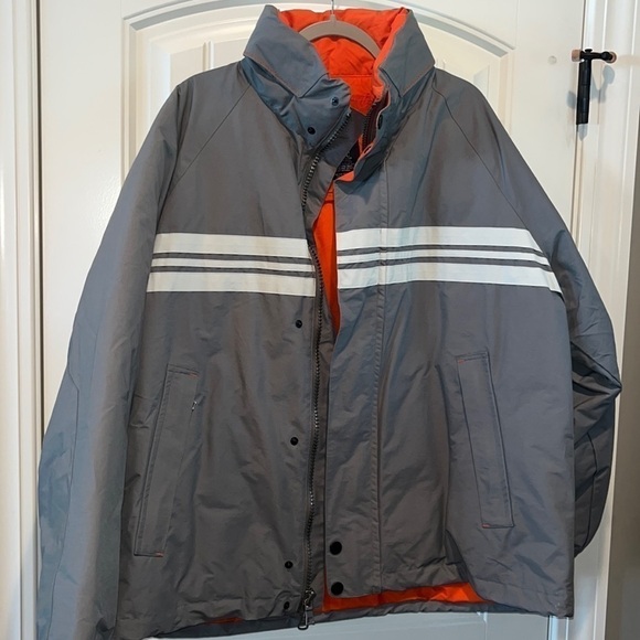 Nautica men down filled warm preppy winter jacket coat gray size L great quality - Picture 3 of 12